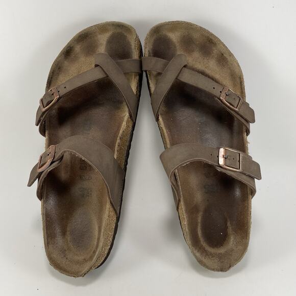 Birkenstock Mayari Toe Loop Sandals Womens Size 40 US Size 9-9.5 Brown Birkibuc - Picture 5 of 10